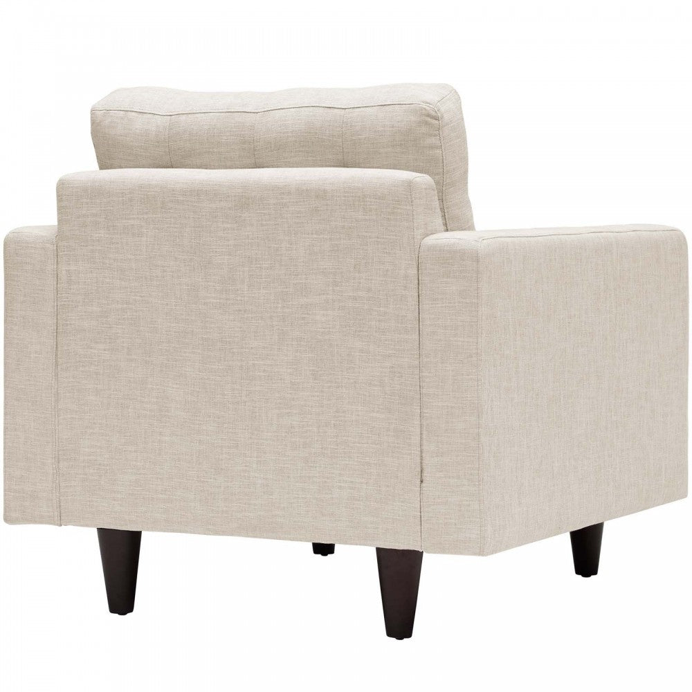 Empress Armchair Upholstered Fabric Set of 2, Beige