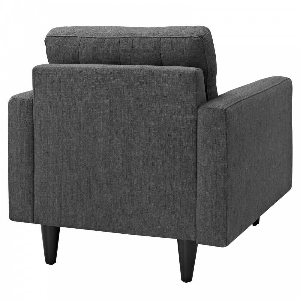 Empress Armchair Upholstered Fabric Set of 2, Gray