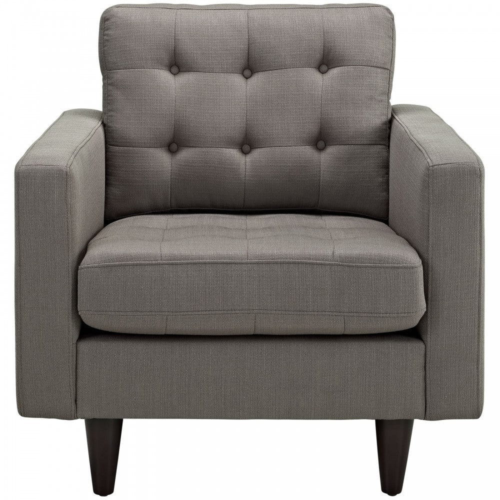 Empress Armchair Upholstered Fabric Set of 2, Granite