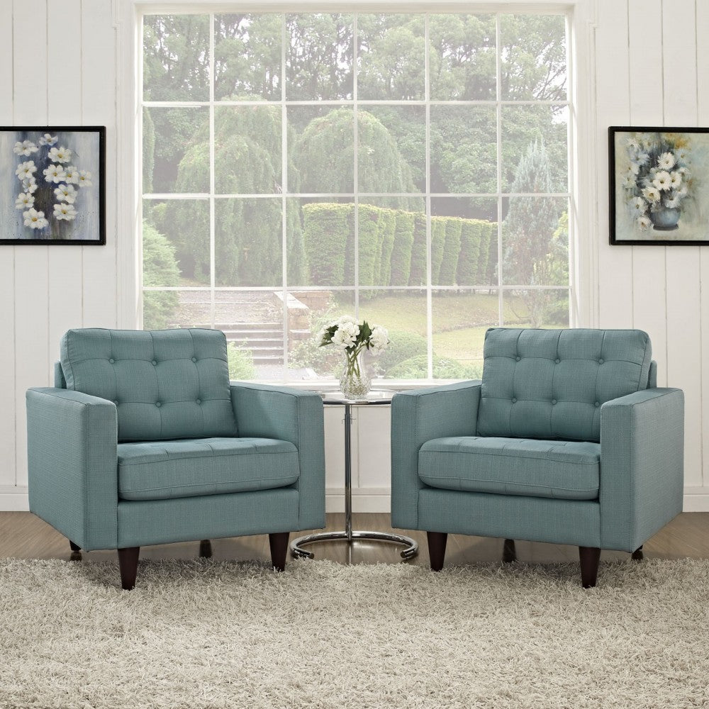 Empress Armchair Upholstered Fabric Set of 2, Laguna