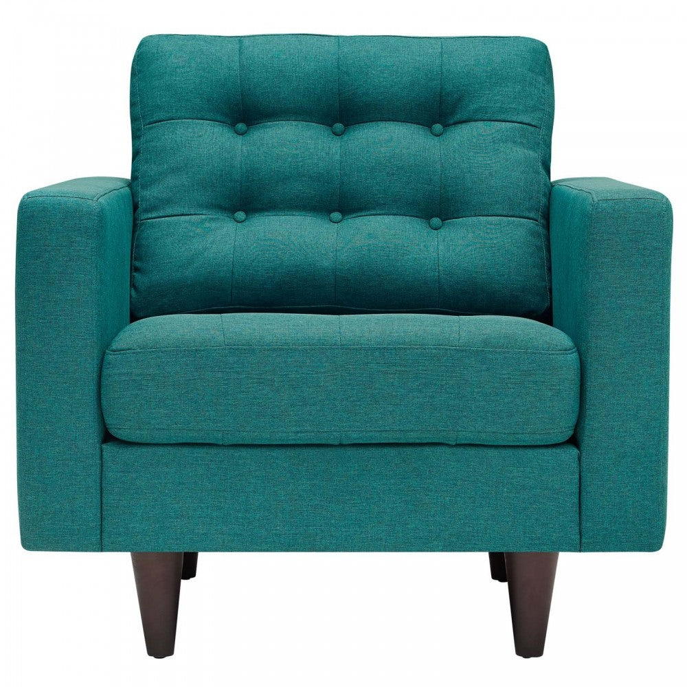 Empress Armchair Upholstered Fabric Set of 2, Teal