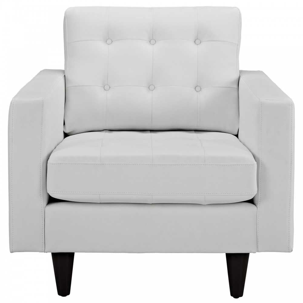 Empress Bonded Leather Armchair, White