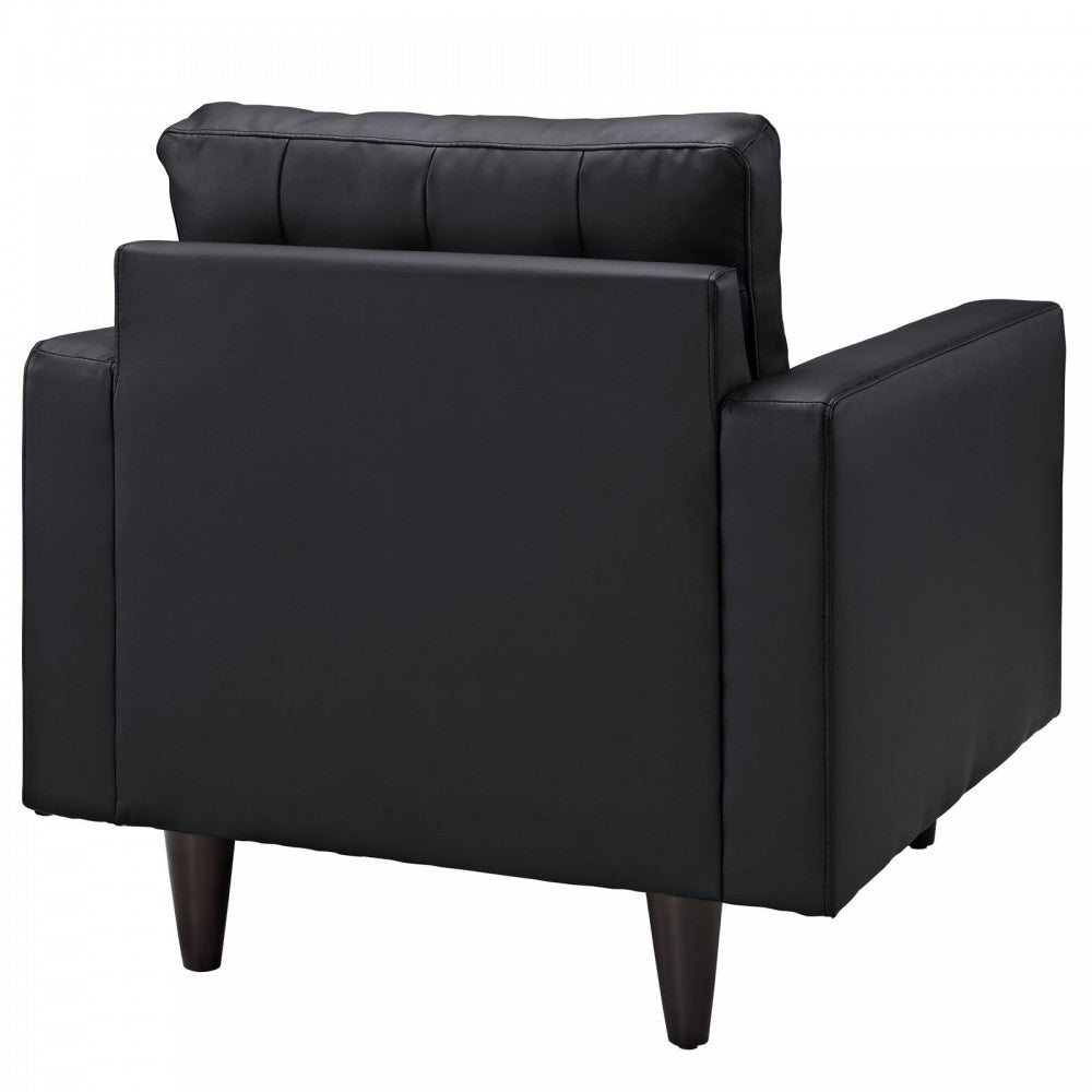 Empress Bonded Leather Armchair, Black