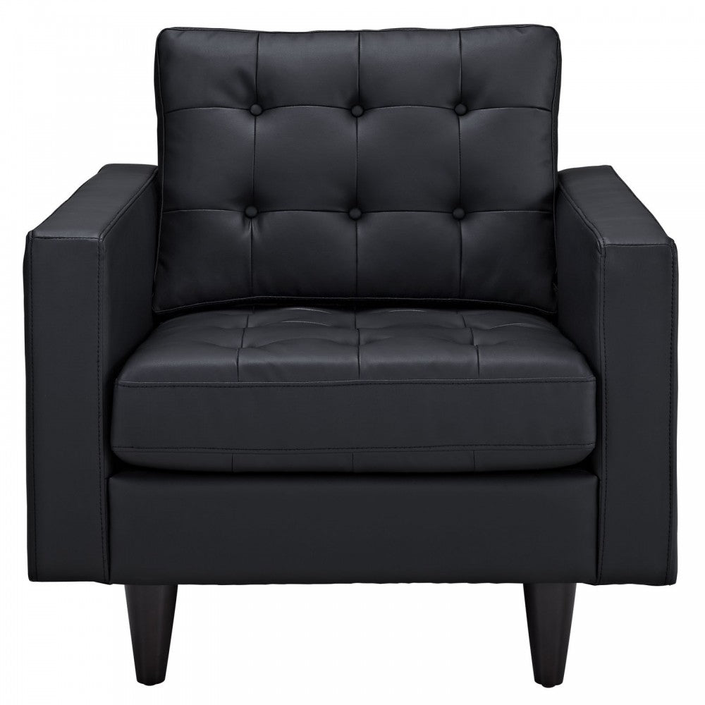 Empress Bonded Leather Armchair, Black
