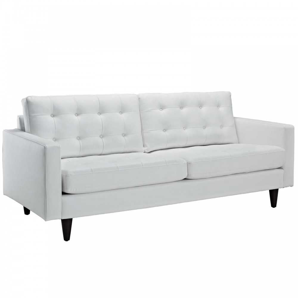 Empress Bonded Leather Sofa, White