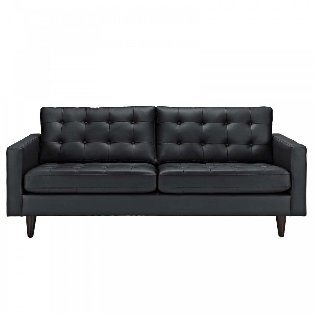 Empress Bonded Leather Sofa, Black