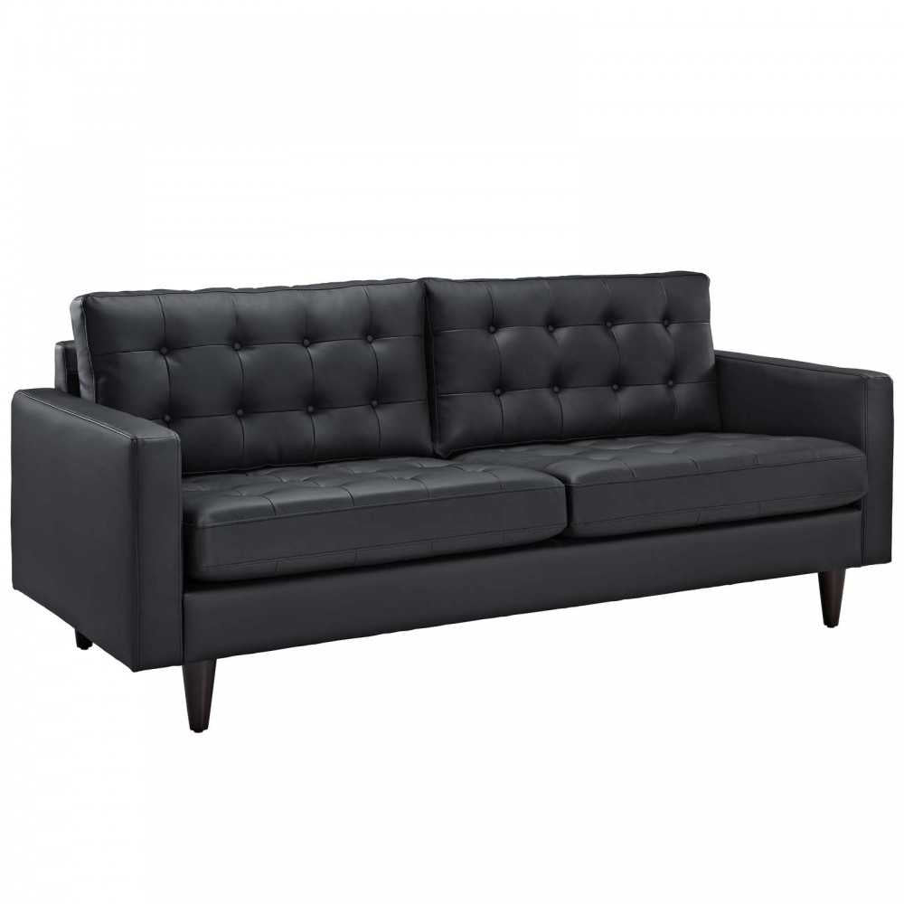 Empress Bonded Leather Sofa, Black