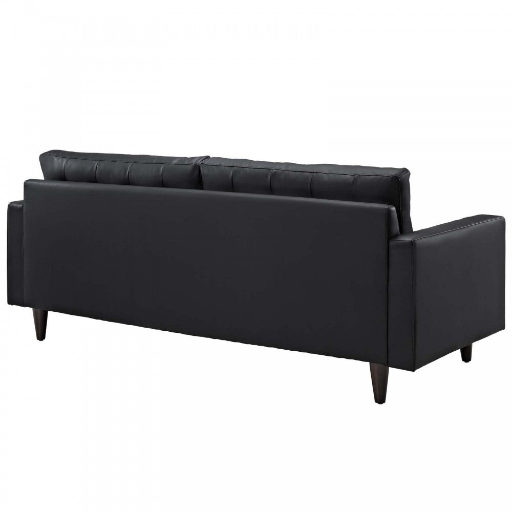 Empress Bonded Leather Sofa, Black