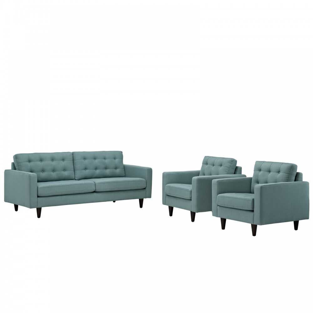 Empress Sofa and Armchairs Set of 3, Laguna