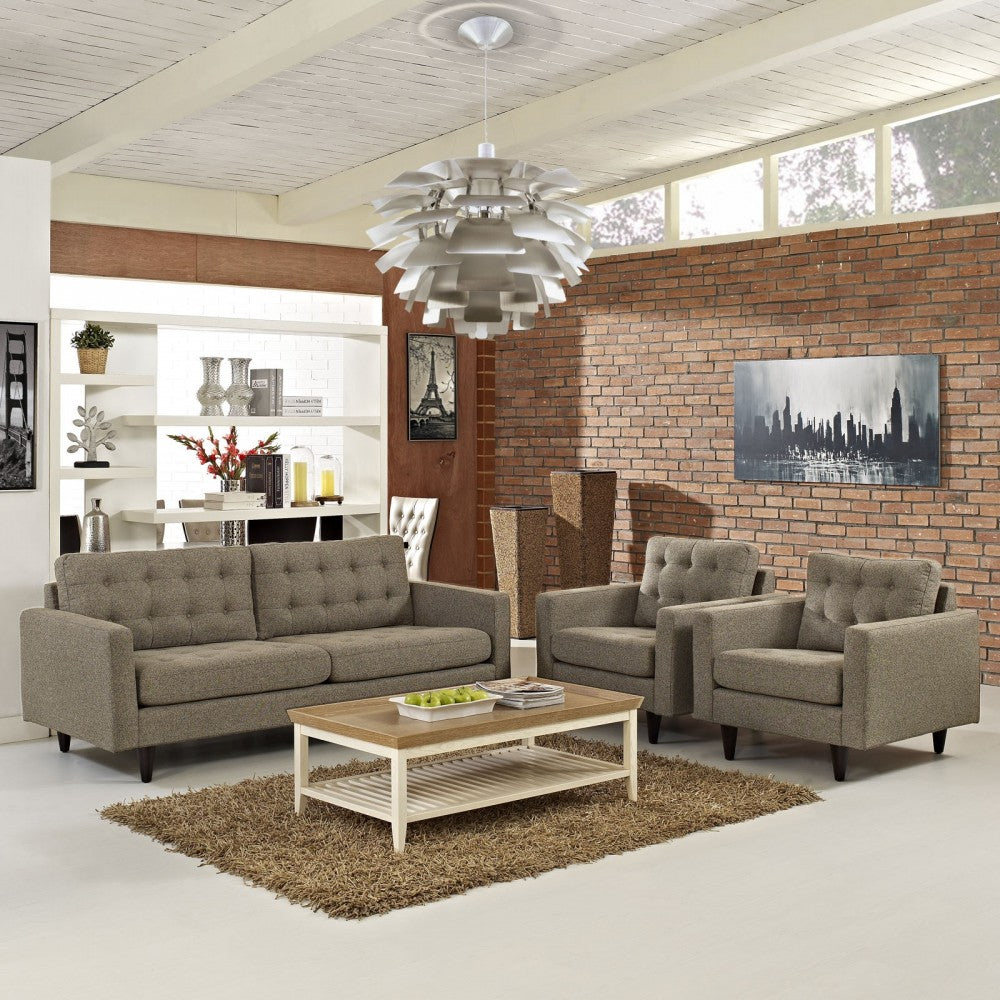 Empress Sofa and Armchairs Set of 3, Oatmeal