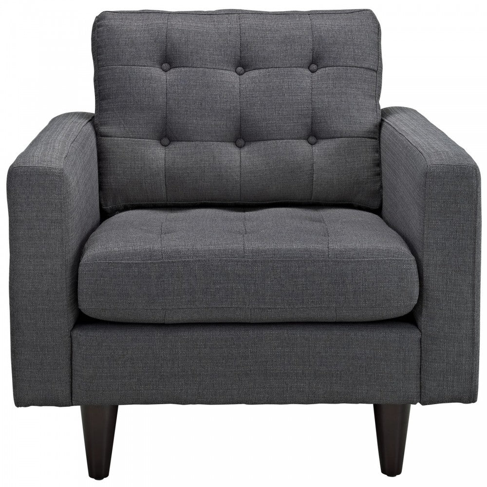 Empress Upholstered Fabric Armchair, Gray