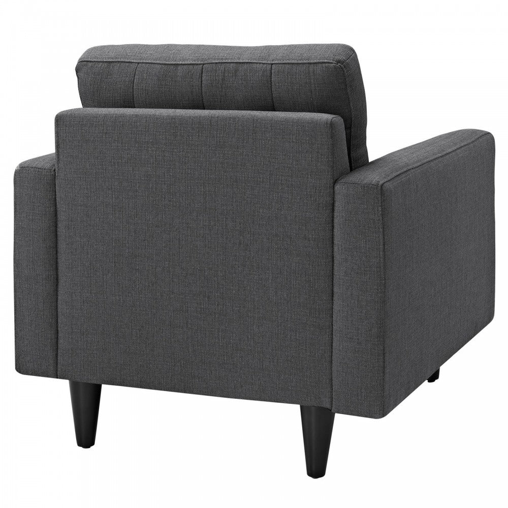 Empress Upholstered Fabric Armchair, Gray