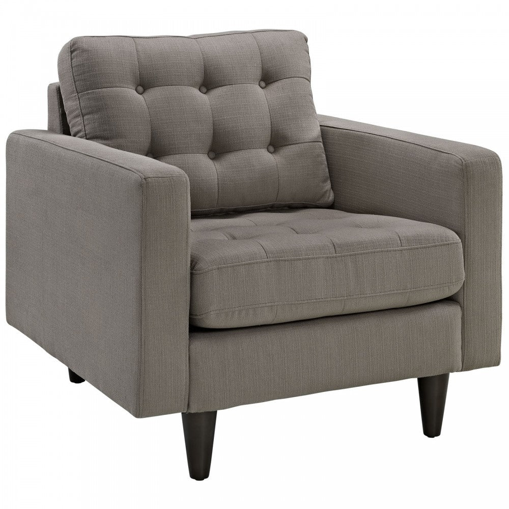 Empress Upholstered Fabric Armchair, Granite