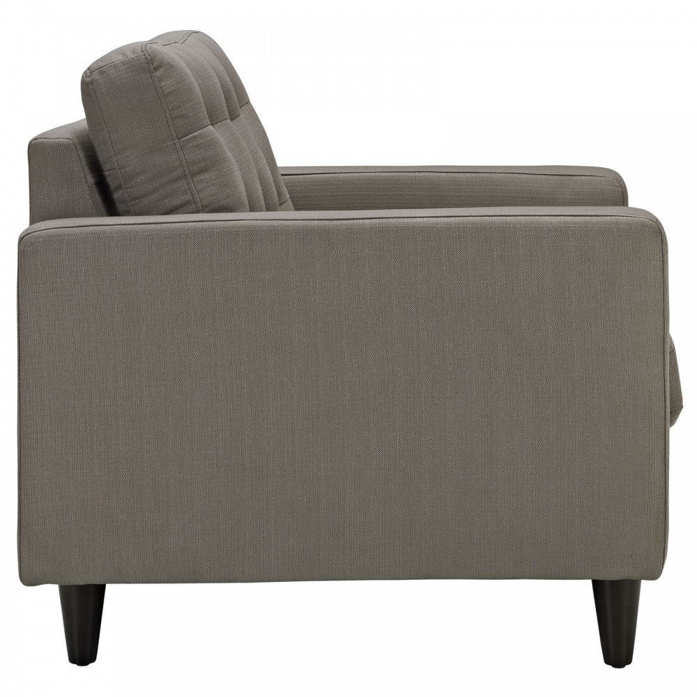 Empress Upholstered Fabric Armchair, Granite