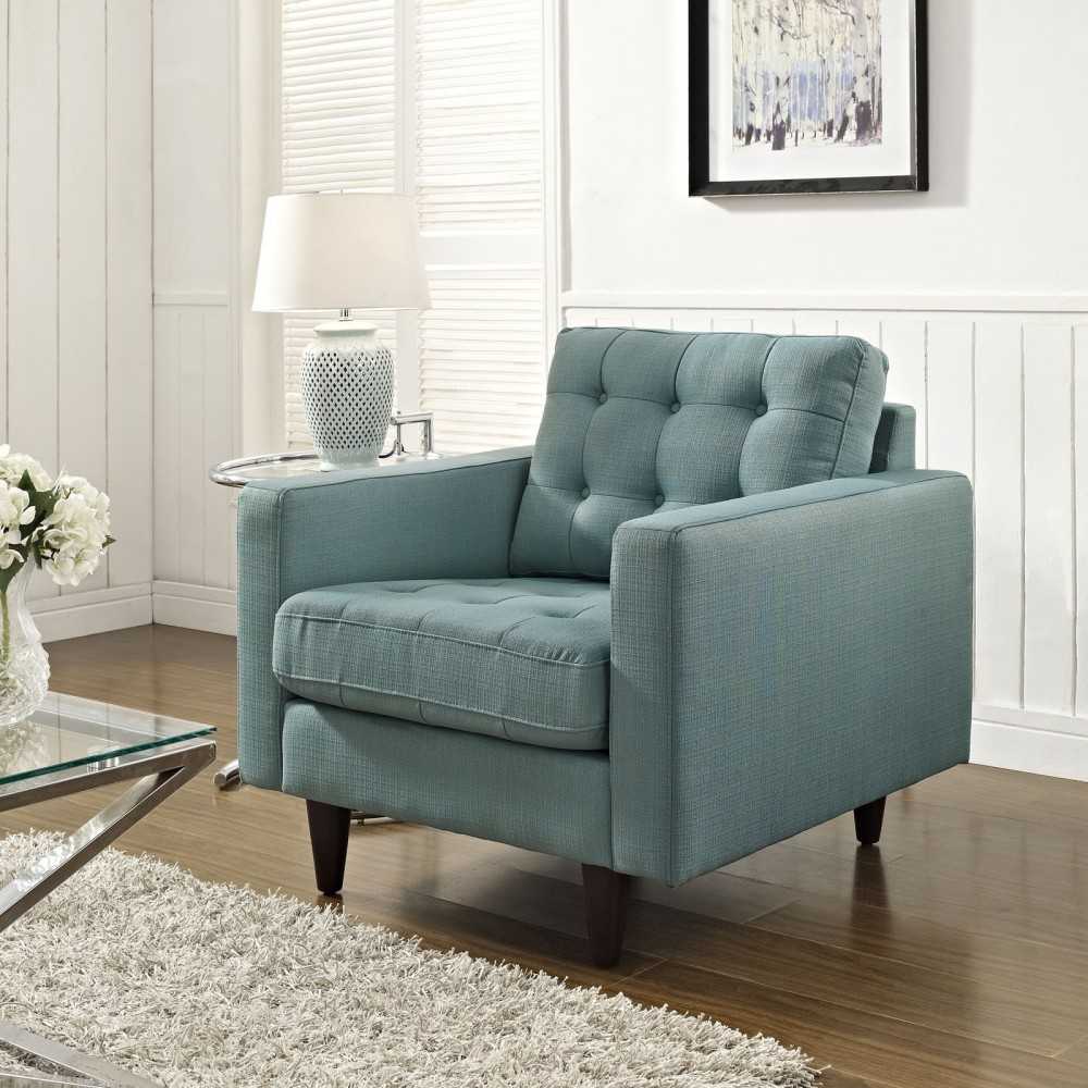 Empress Upholstered Fabric Armchair, Laguna