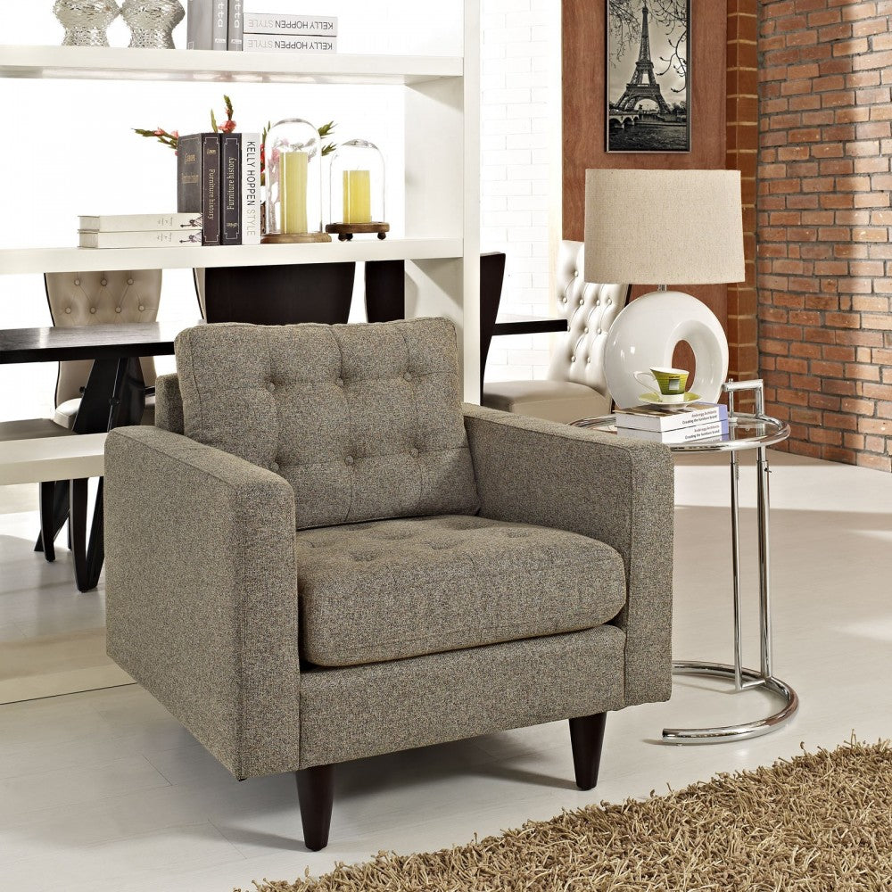 Empress Upholstered Fabric Armchair, Oatmeal