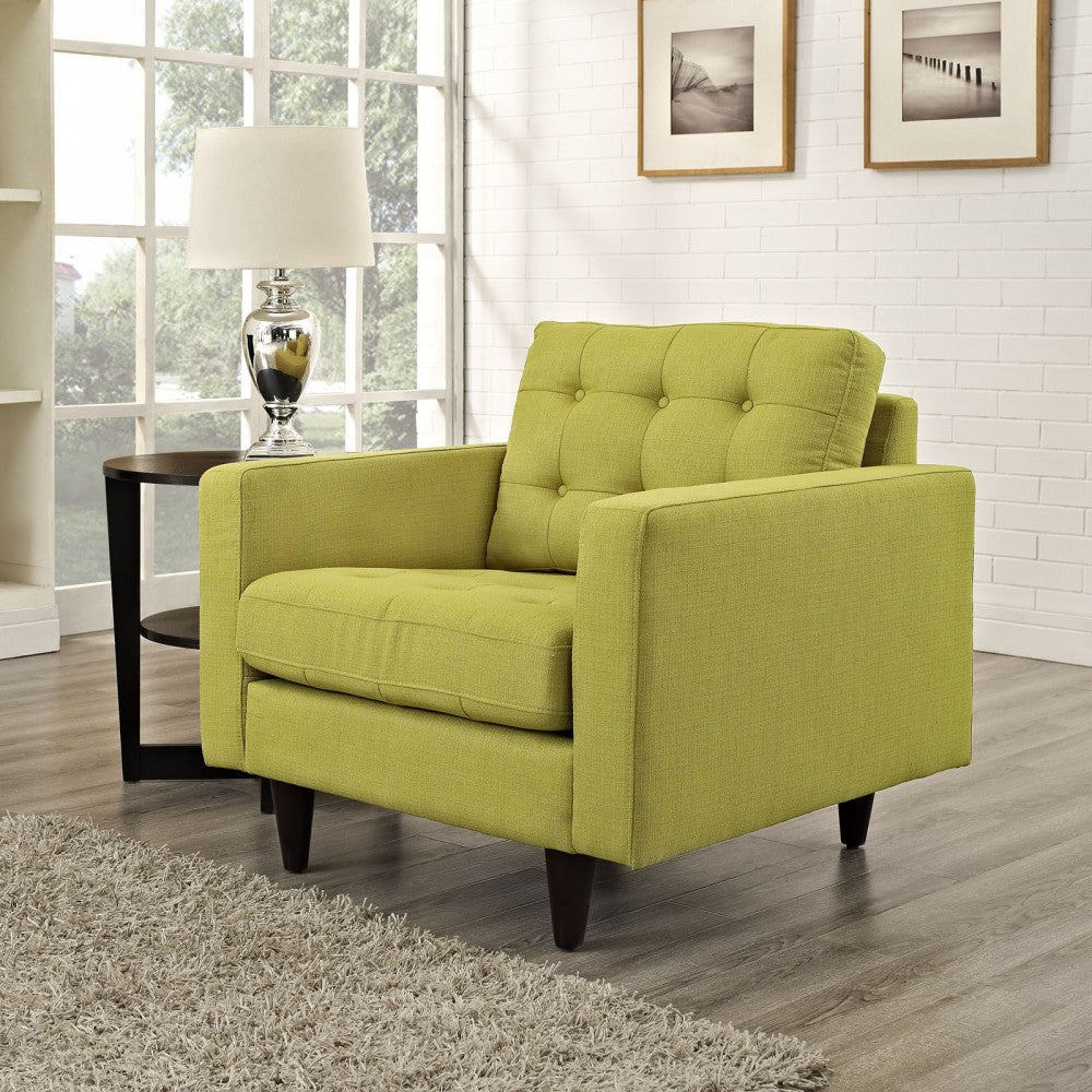 Empress Upholstered Fabric Armchair, Wheatgrass