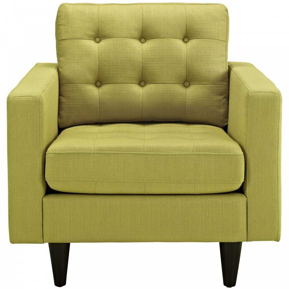 Empress Upholstered Fabric Armchair, Wheatgrass