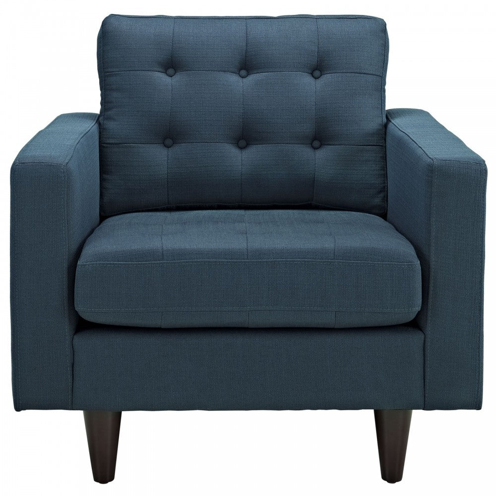 Empress Upholstered Fabric Armchair, Azure