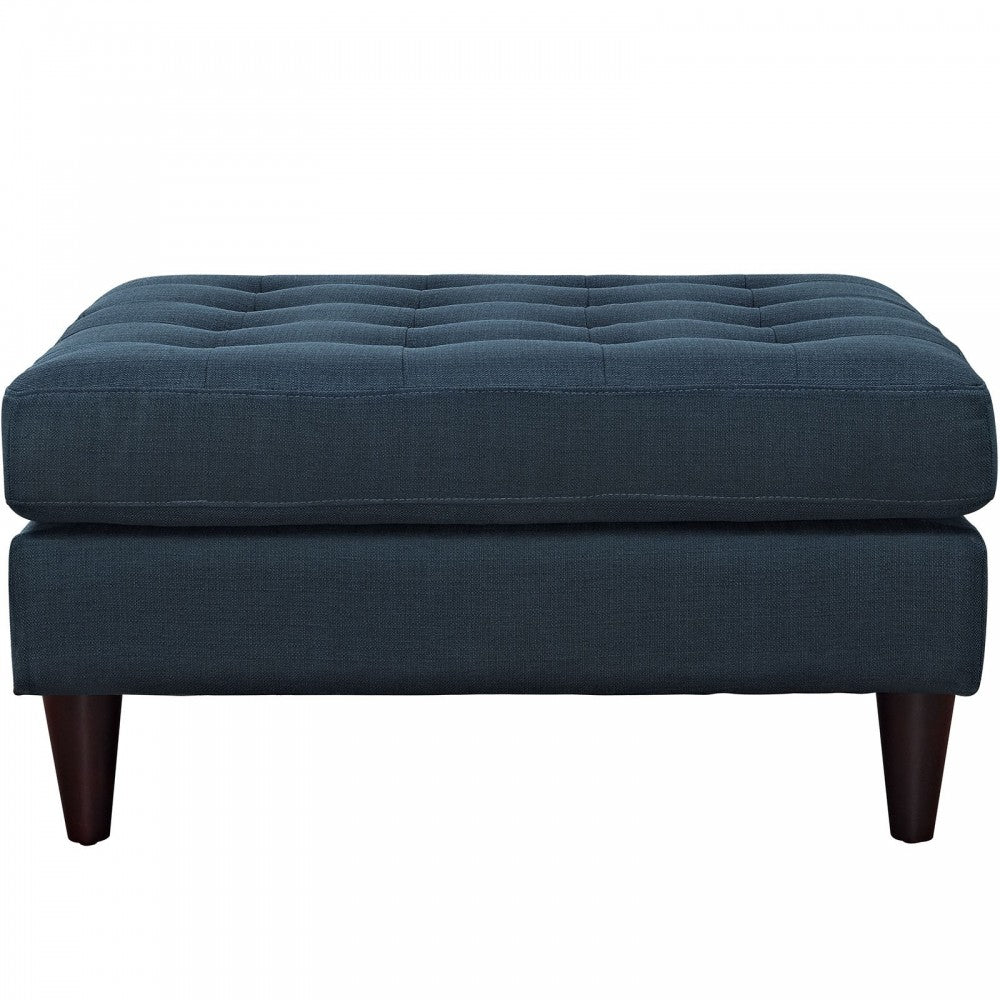 Empress Upholstered Fabric Large Ottoman, Azure