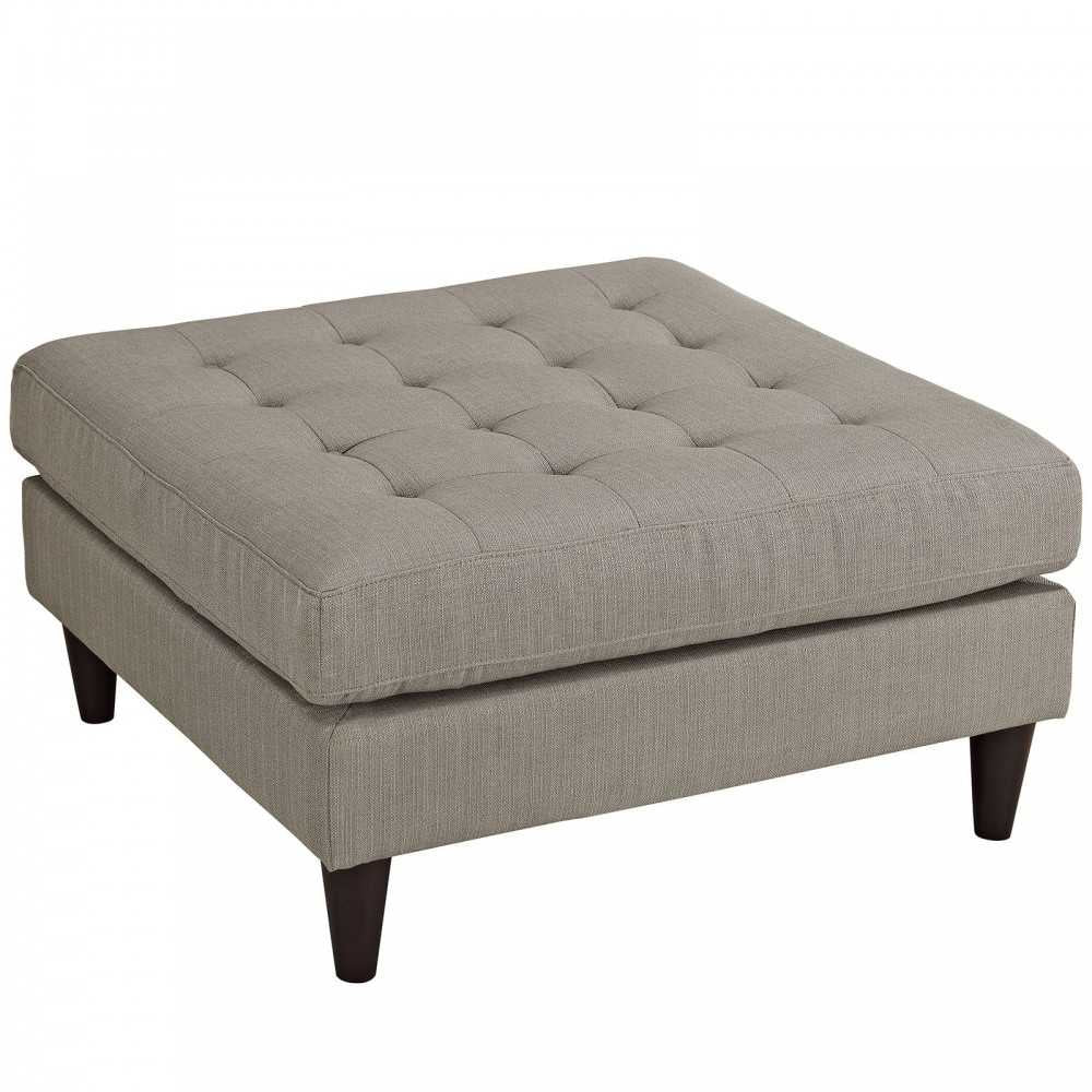 Empress Upholstered Fabric Large Ottoman, Granite