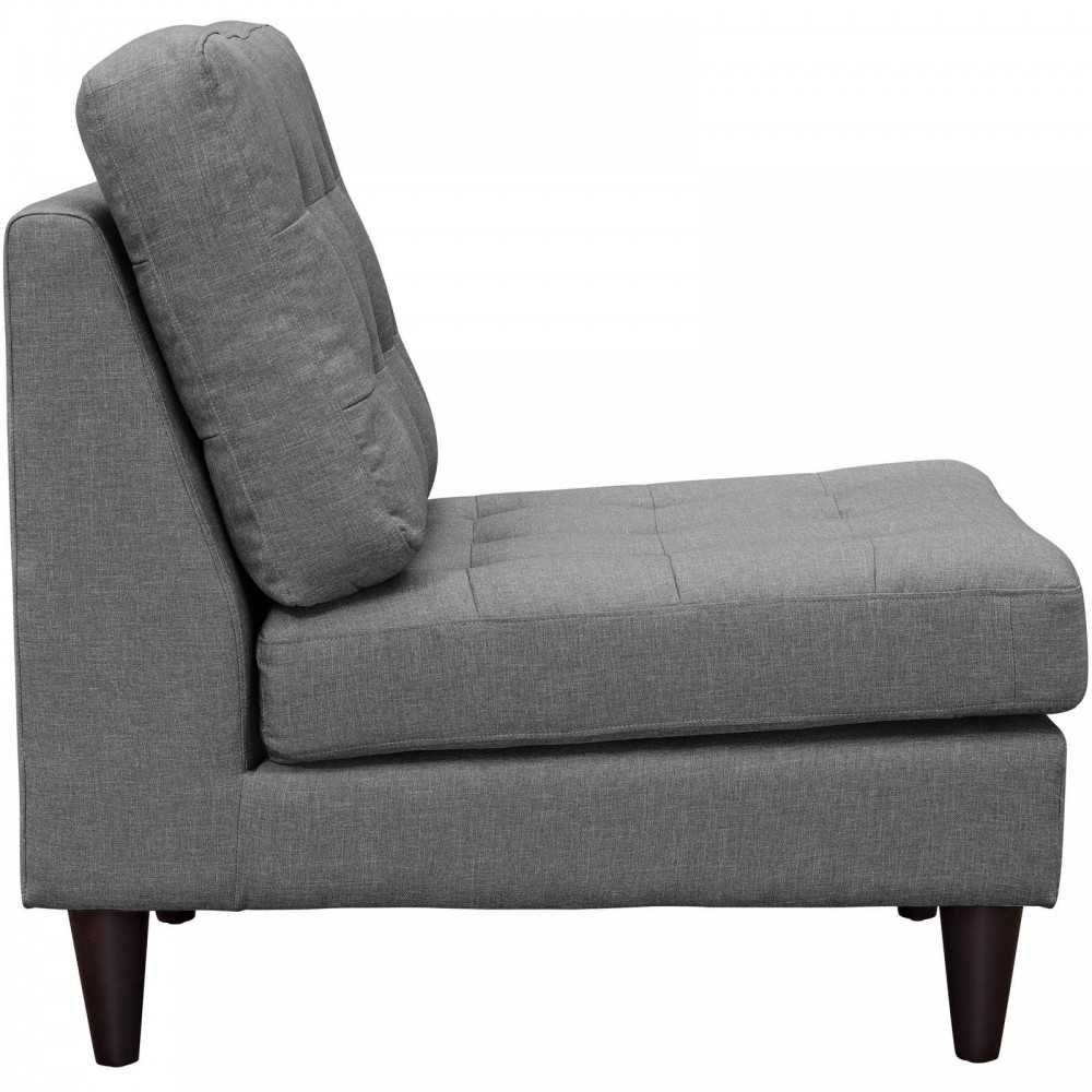 Empress Upholstered Fabric Lounge Chair, Gray