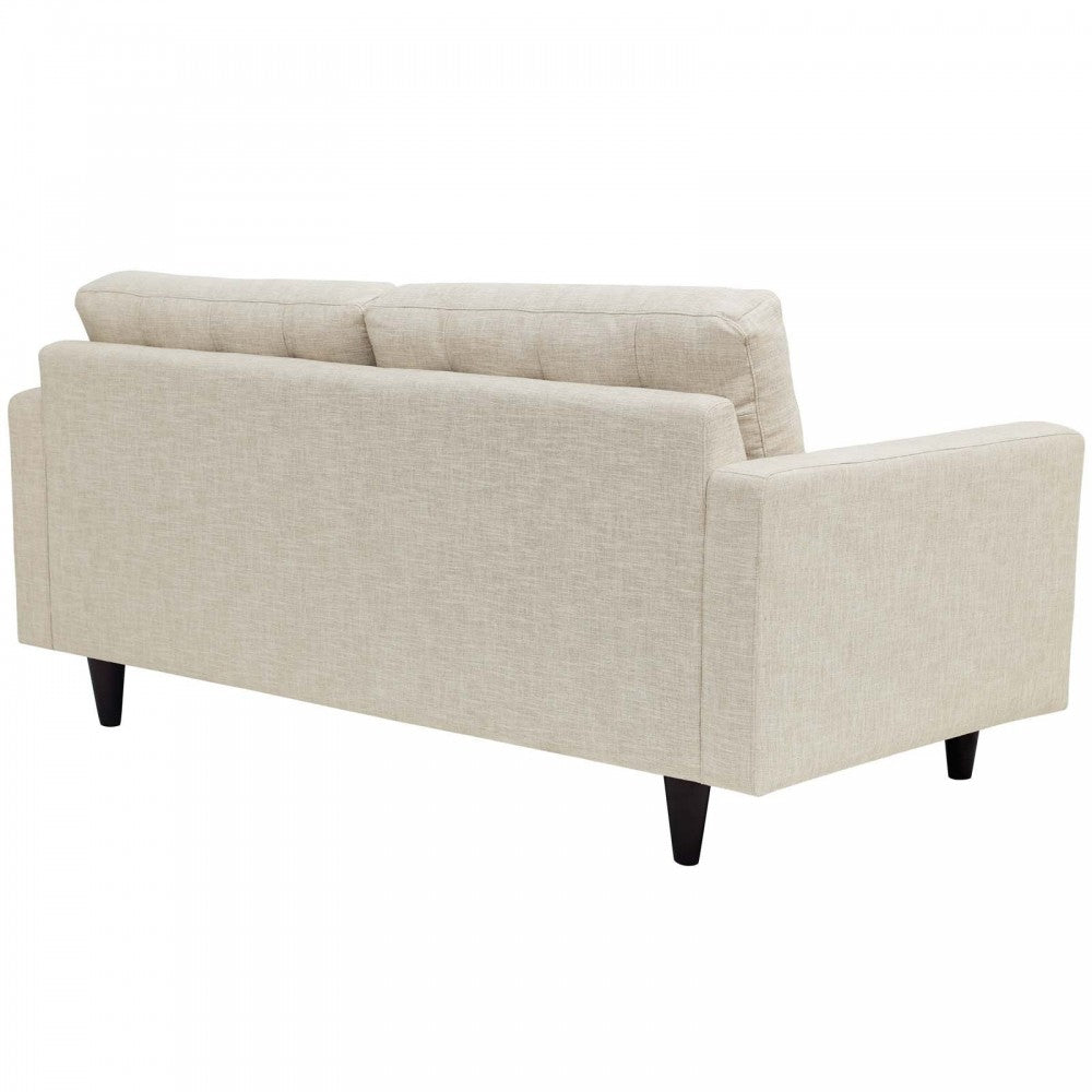 Empress Upholstered Fabric Loveseat, Beige