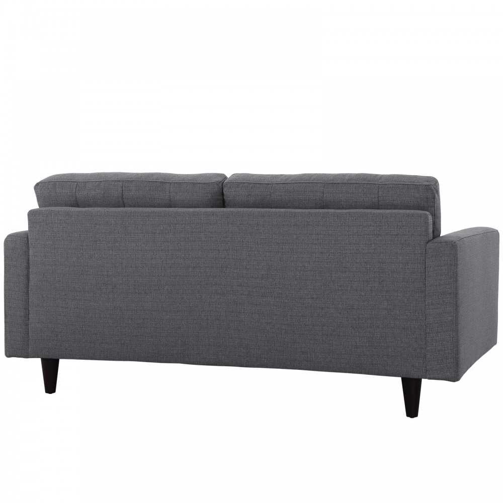 Empress Upholstered Fabric Loveseat, Gray
