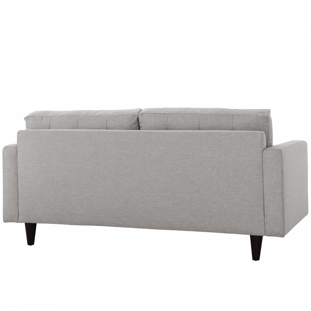 Empress Upholstered Fabric Loveseat, Light Gray