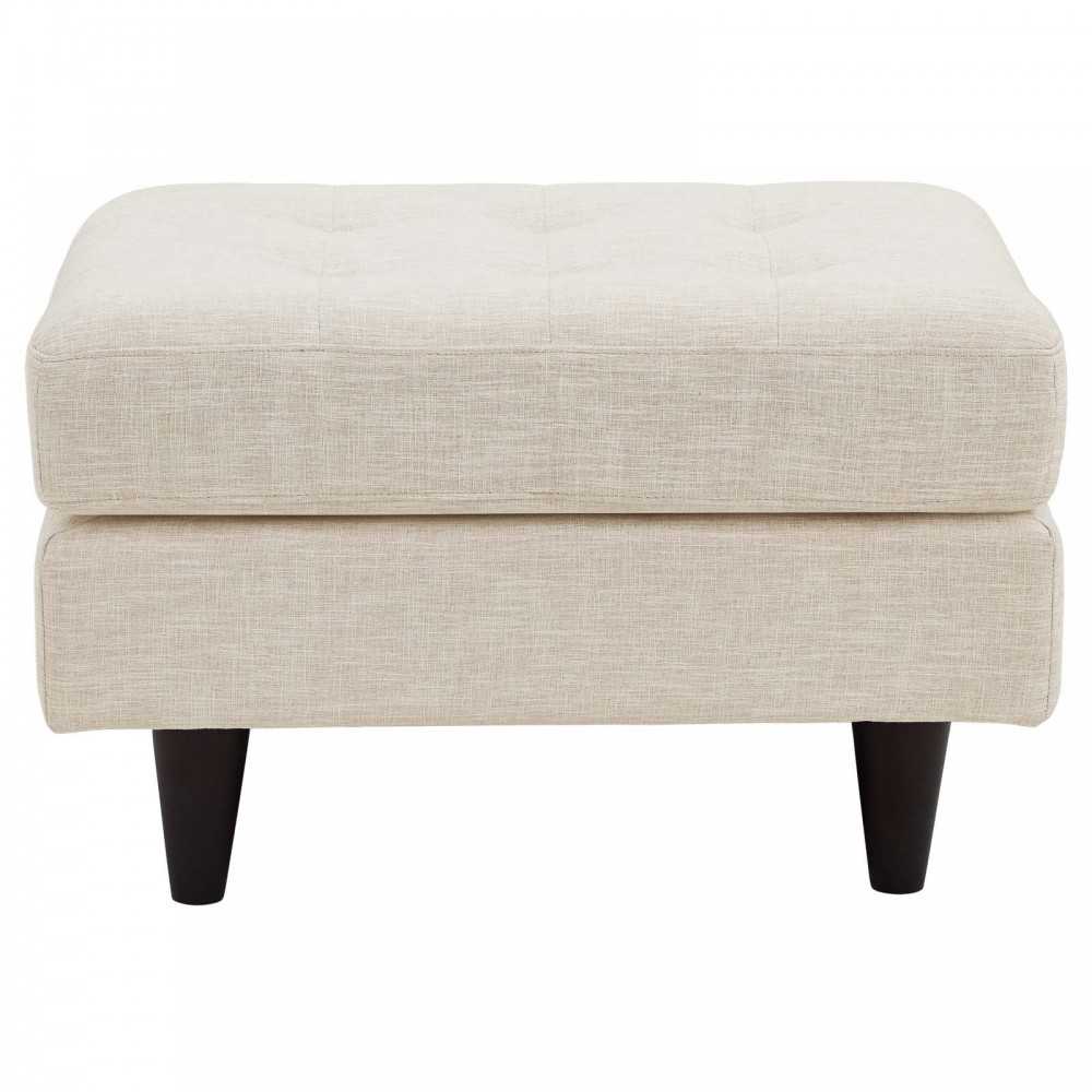 Empress Upholstered Fabric Ottoman, Beige