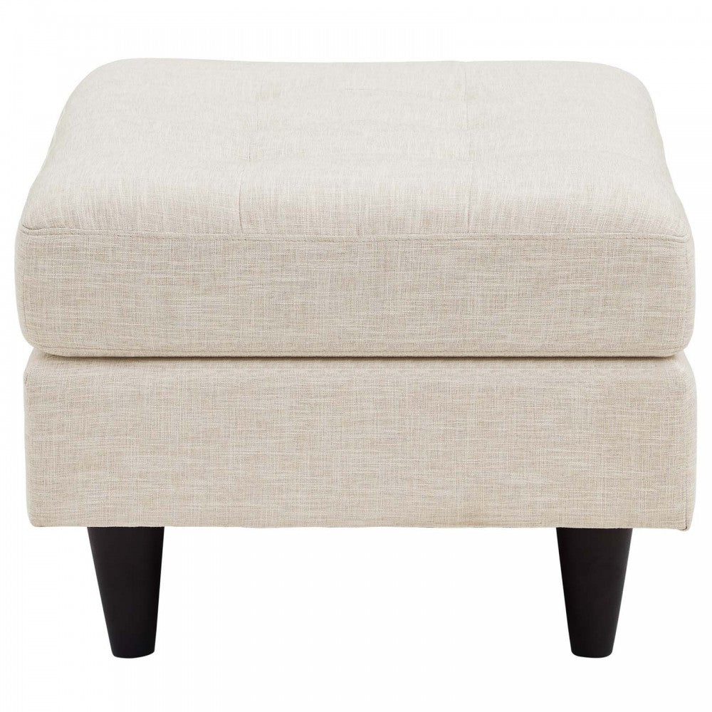 Empress Upholstered Fabric Ottoman, Beige