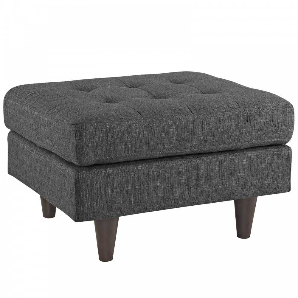 Empress Upholstered Fabric Ottoman, Gray