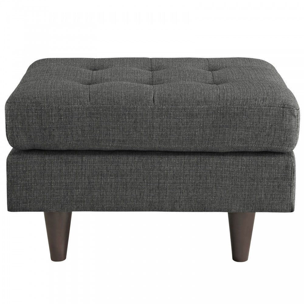 Empress Upholstered Fabric Ottoman, Gray