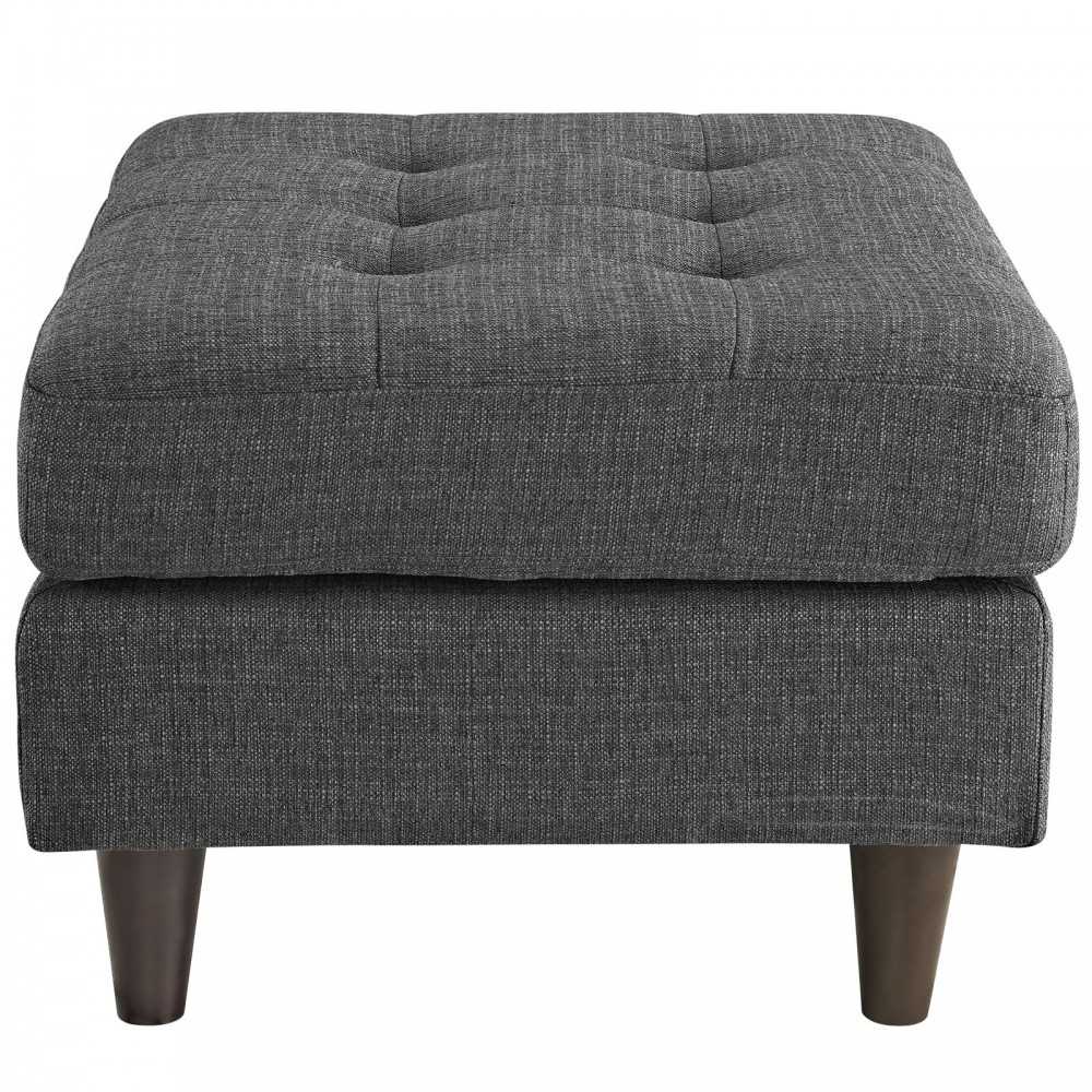 Empress Upholstered Fabric Ottoman, Gray