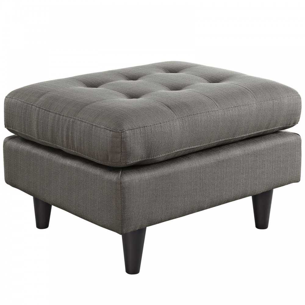Empress Upholstered Fabric Ottoman, Granite