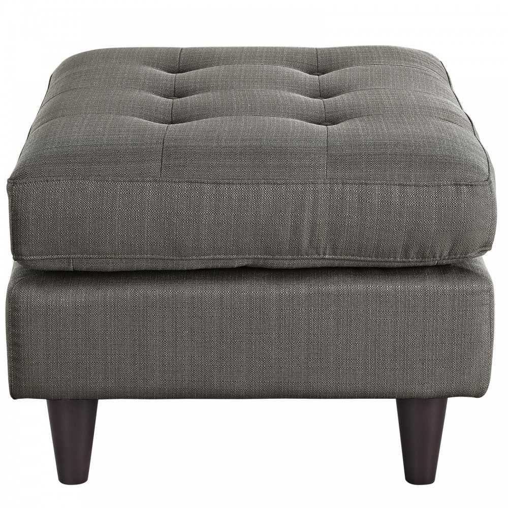 Empress Upholstered Fabric Ottoman, Granite