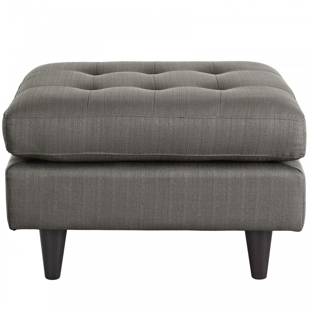 Empress Upholstered Fabric Ottoman, Granite