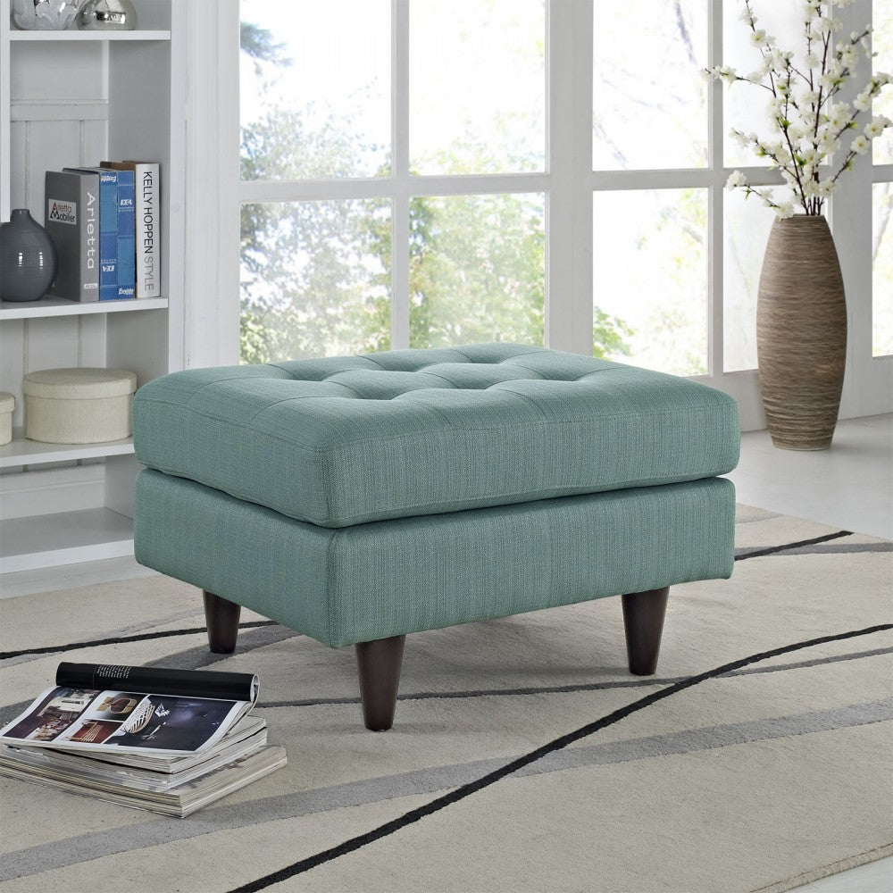 Empress Upholstered Fabric Ottoman, Laguna