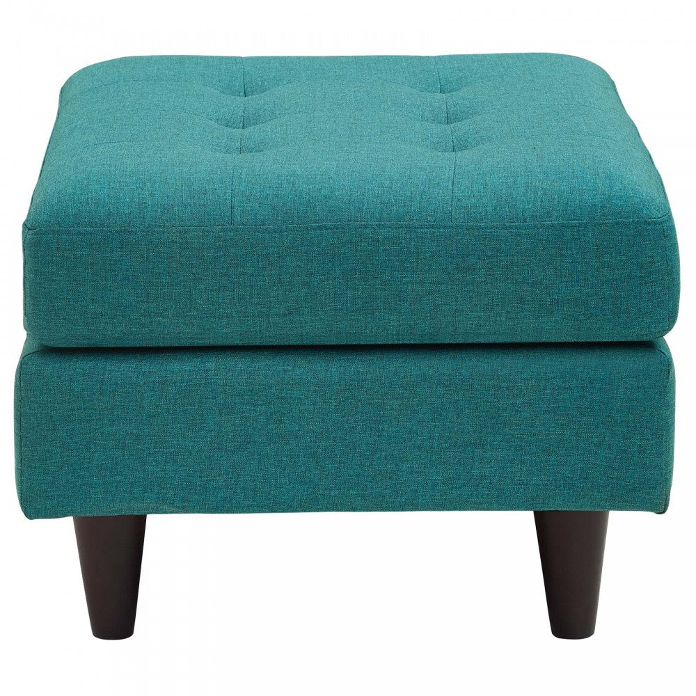 Empress Upholstered Fabric Ottoman, Teal