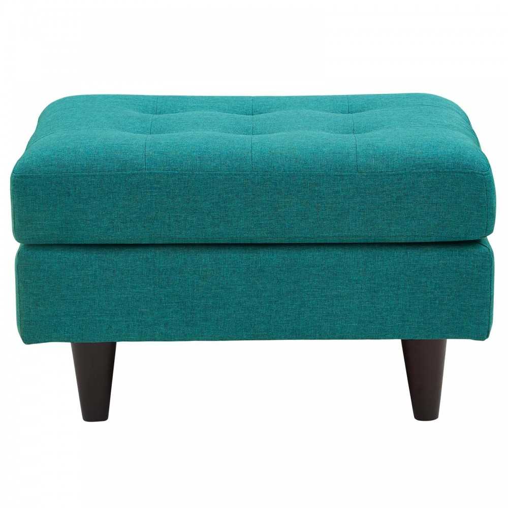 Empress Upholstered Fabric Ottoman, Teal