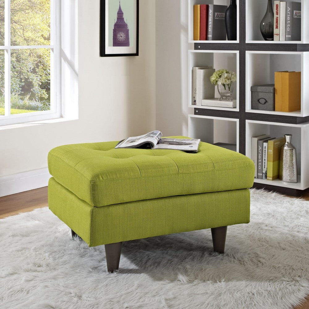 Empress Upholstered Fabric Ottoman, Wheatgrass