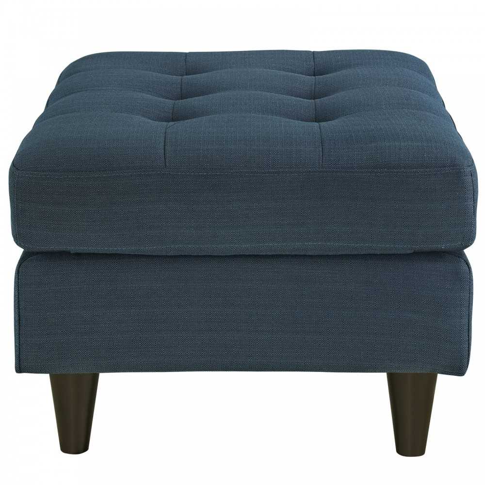 Empress Upholstered Fabric Ottoman, Azure
