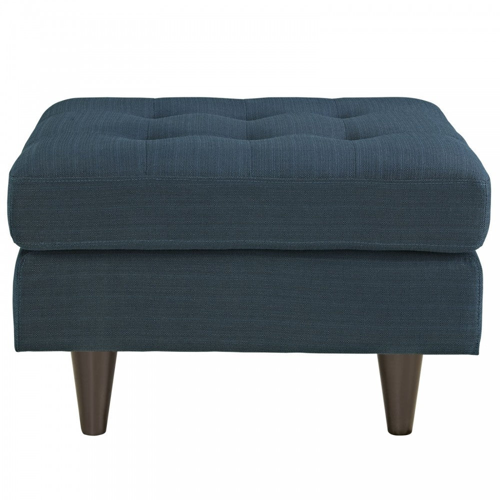 Empress Upholstered Fabric Ottoman, Azure