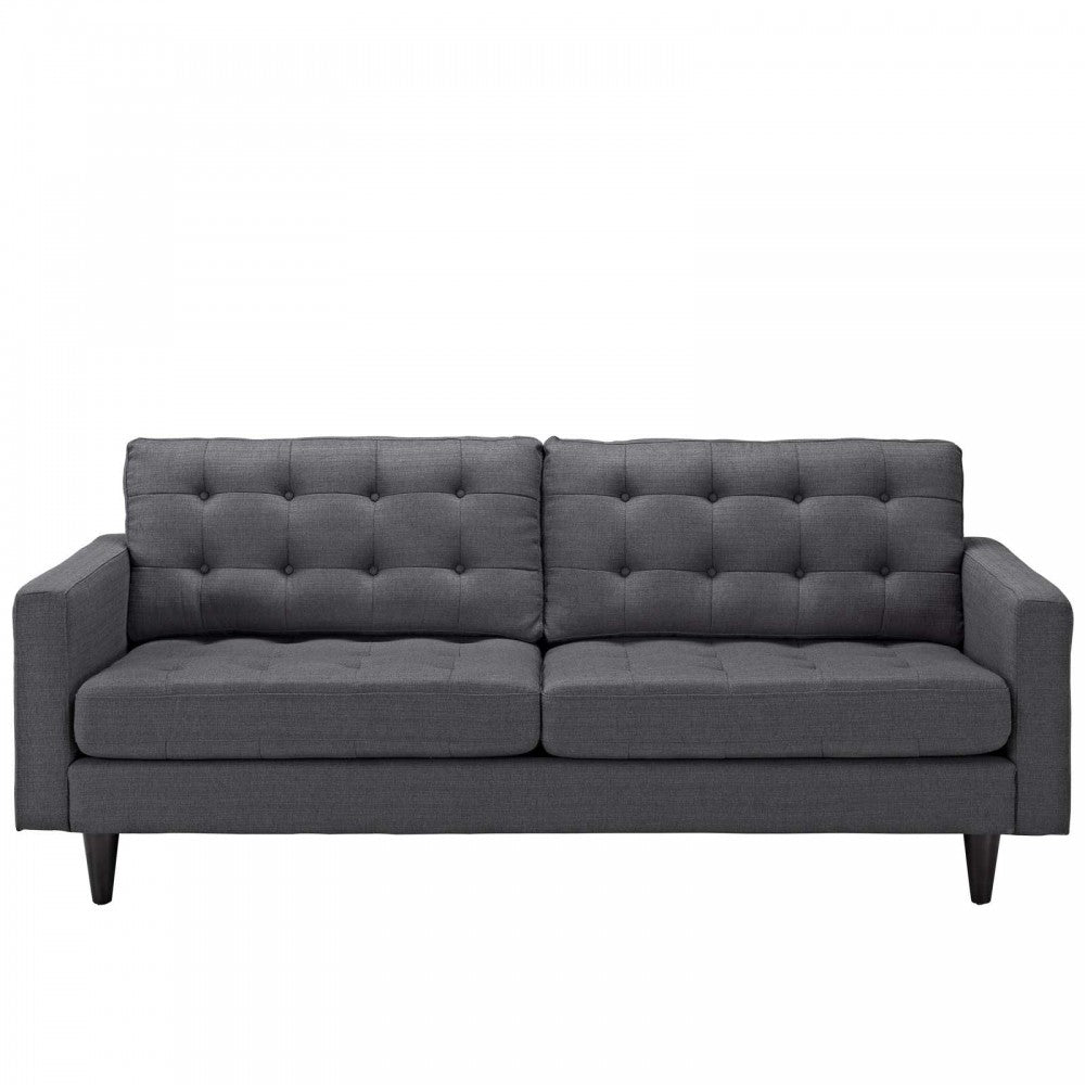 Empress Upholstered Fabric Sofa, Gray