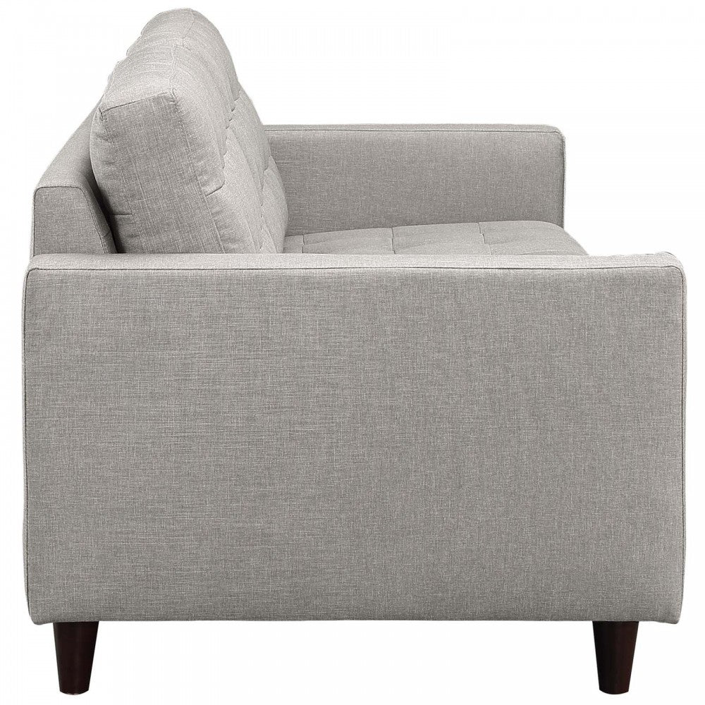 Empress Upholstered Fabric Sofa, Light Gray