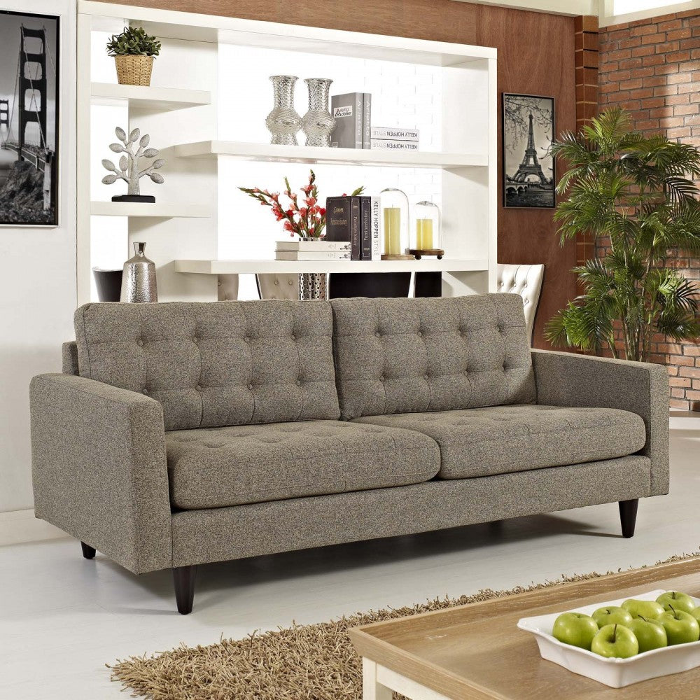 Empress Upholstered Fabric Sofa, Oatmeal