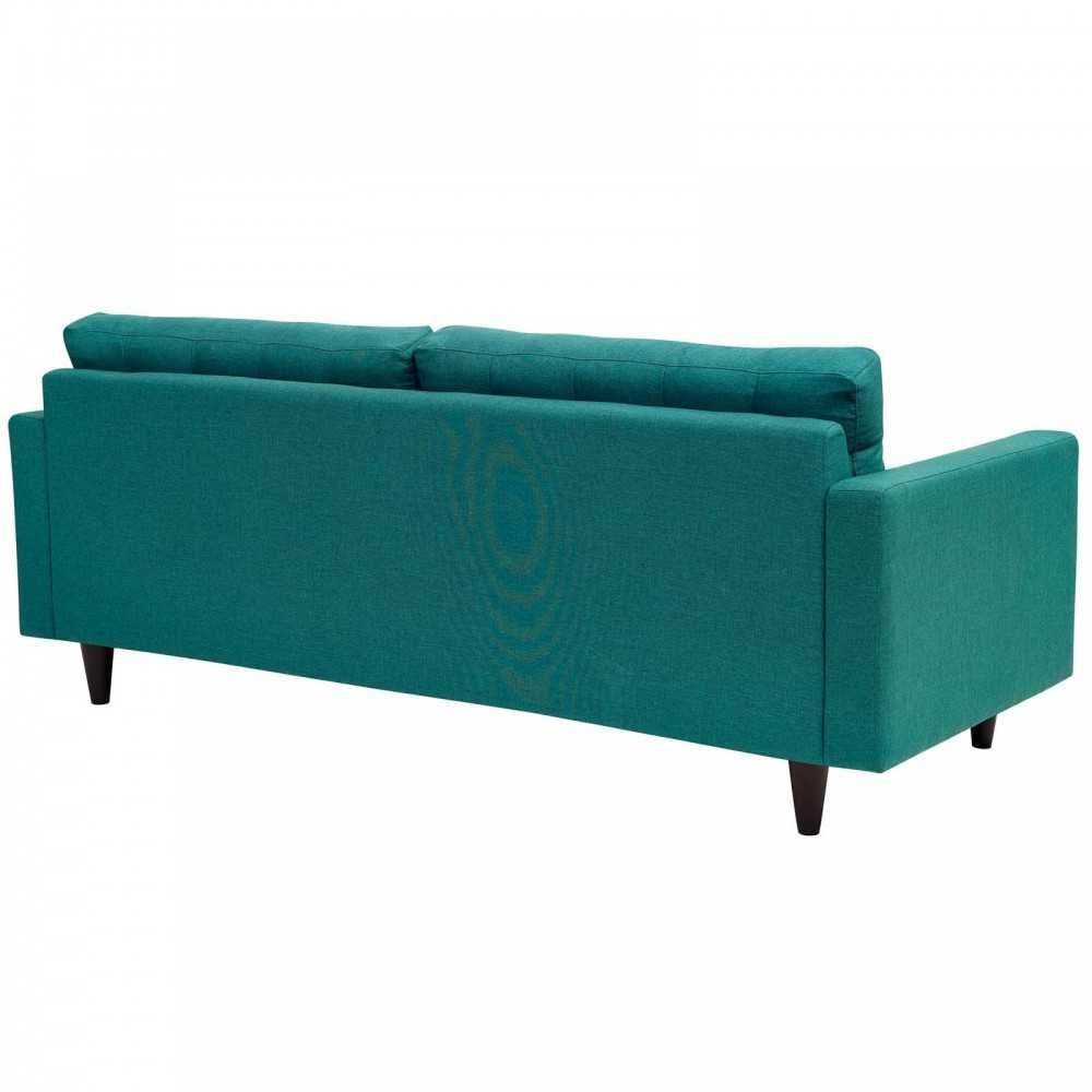 Empress Upholstered Fabric Sofa, Teal