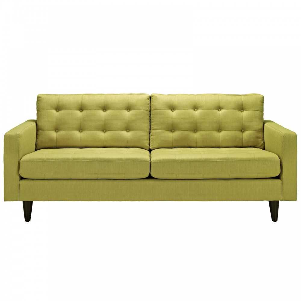 Empress Upholstered Fabric Sofa, Wheatgrass