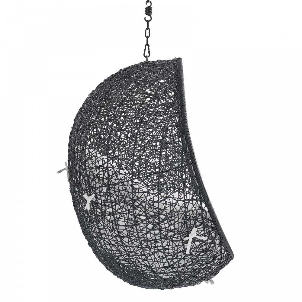 Encase Sunbrella Fabric Swing Outdoor Patio Lounge Chair Without Stand, Black White