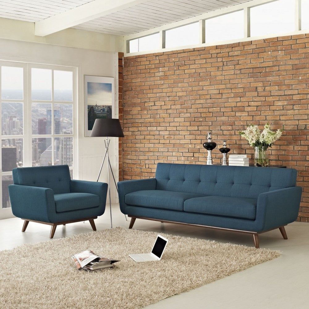 Engage Armchair and Sofa Set of 2, Azure